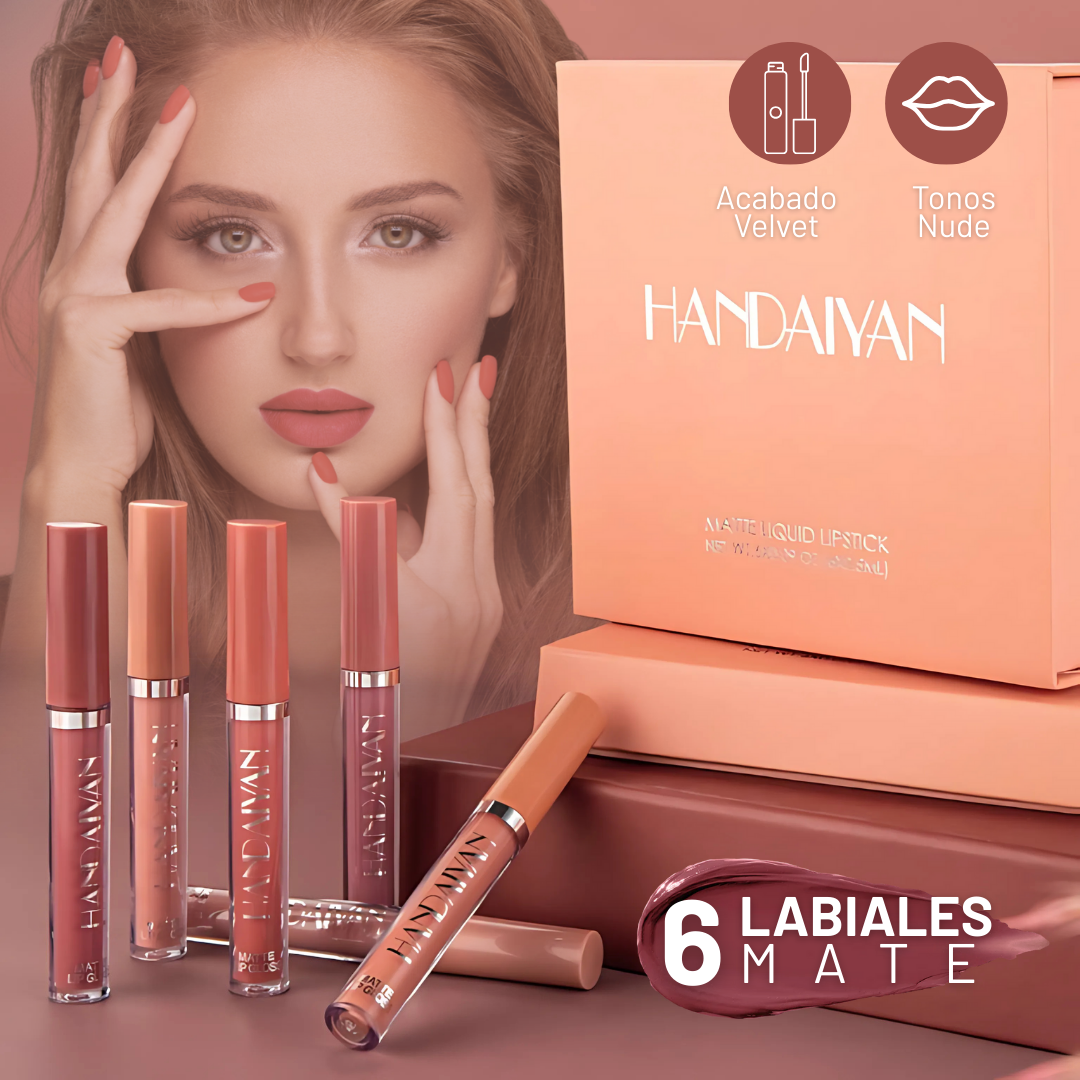 HANDAIYAN™ – Set de 6 Labiales Mate de Larga Duración