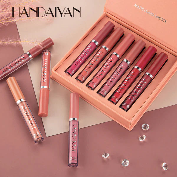 HANDAIYAN™ – Set de 6 Labiales Mate de Larga Duración